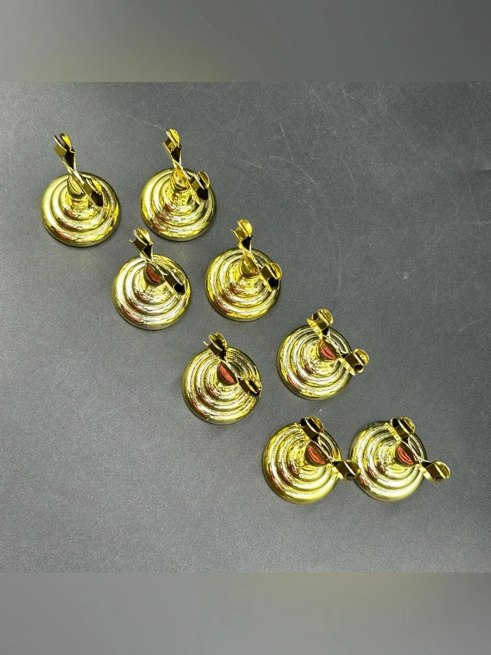 Set of 8 Vintage Gold Tone Metal Place Card Holders Name Card Table Stands